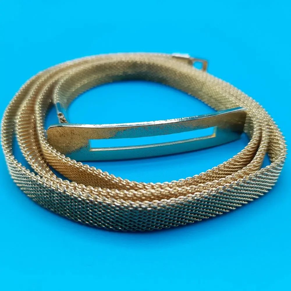 Vintage Mesh Belt, Hook Clasp, Non-stretch, 30 3/4 Inches